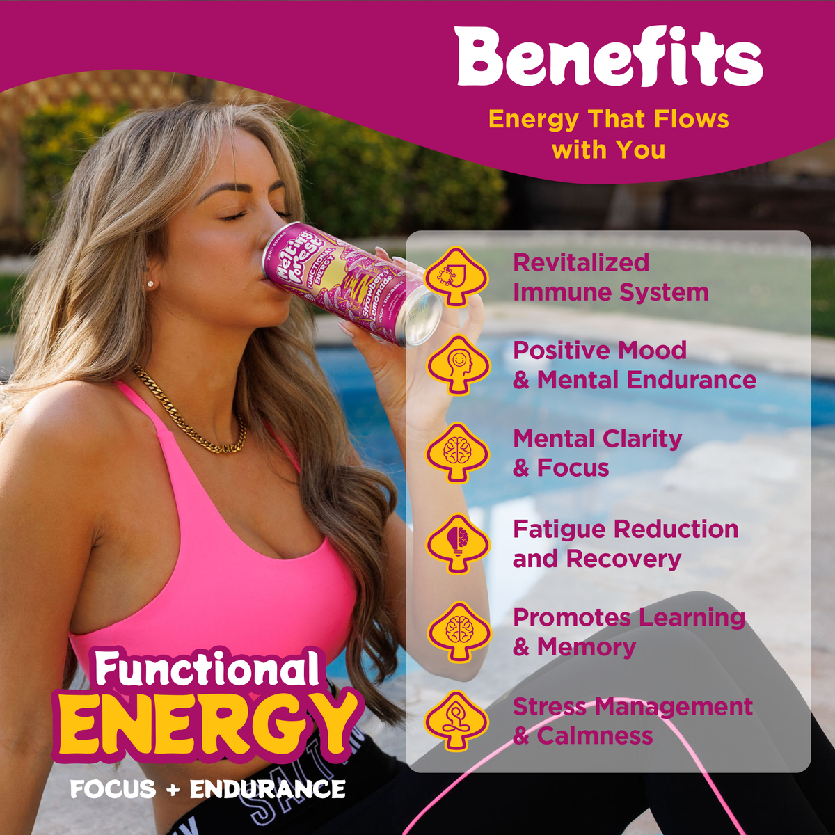 Mushroom Energy Drink 12 Pack - Strawberry Lemonade